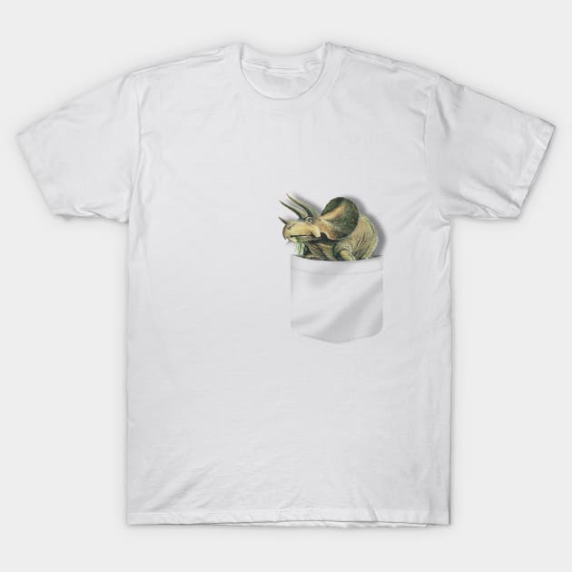 Pocket Triceratops T-Shirt by davidroland